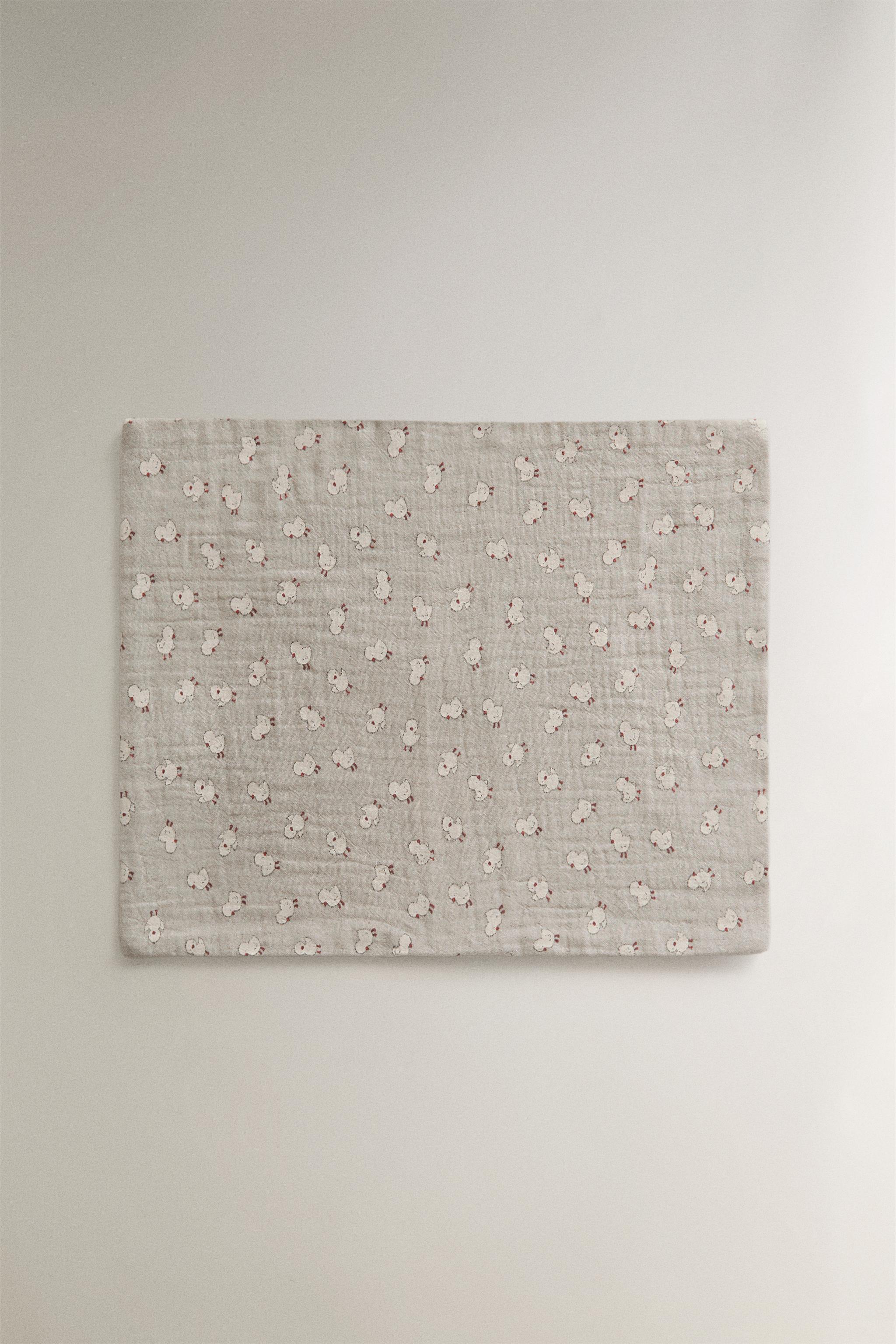 ENSEMBLE DRAPS BÉBÉ COTON GAZE POUSSINS